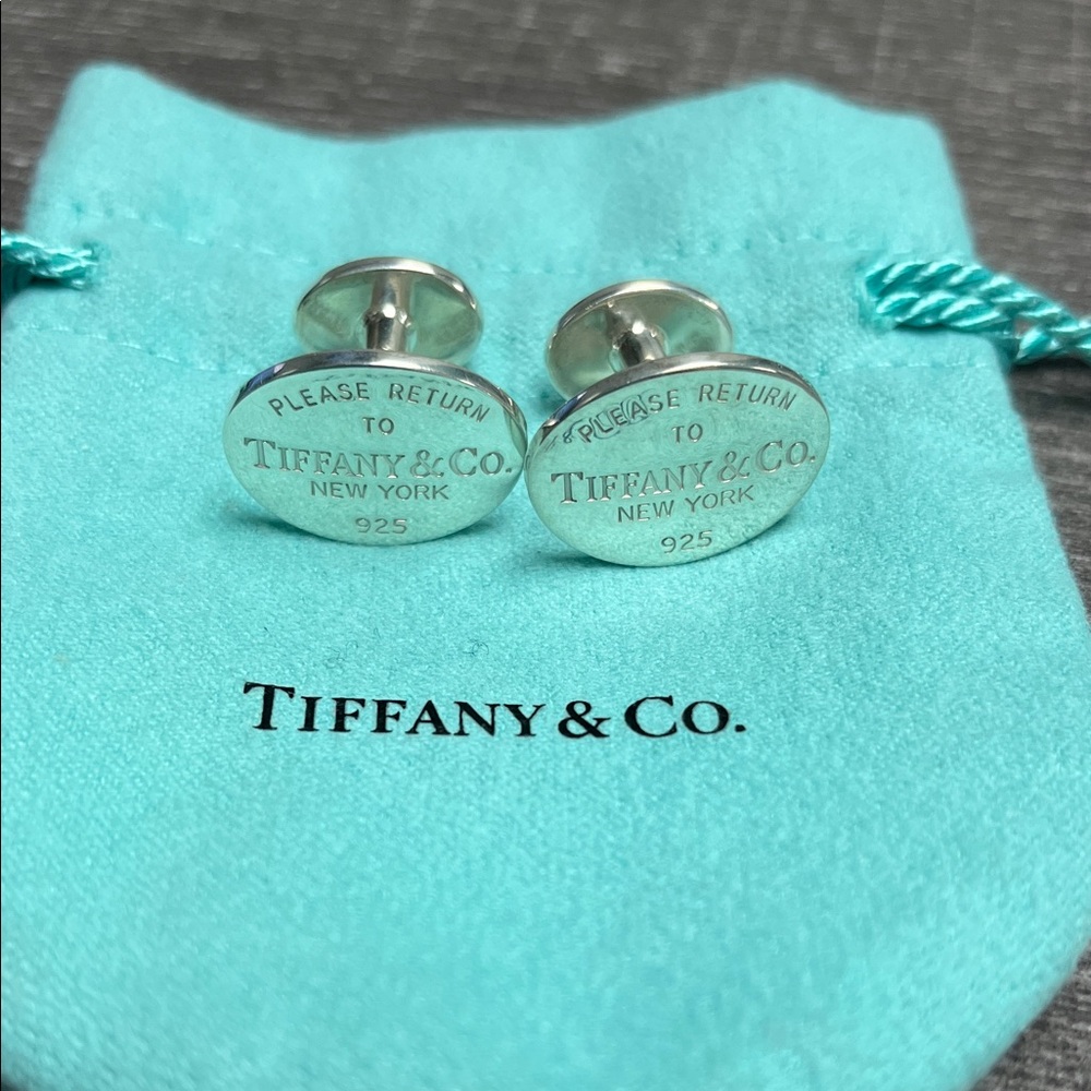 Tiffany & Co. Silver Oval Cufflinks